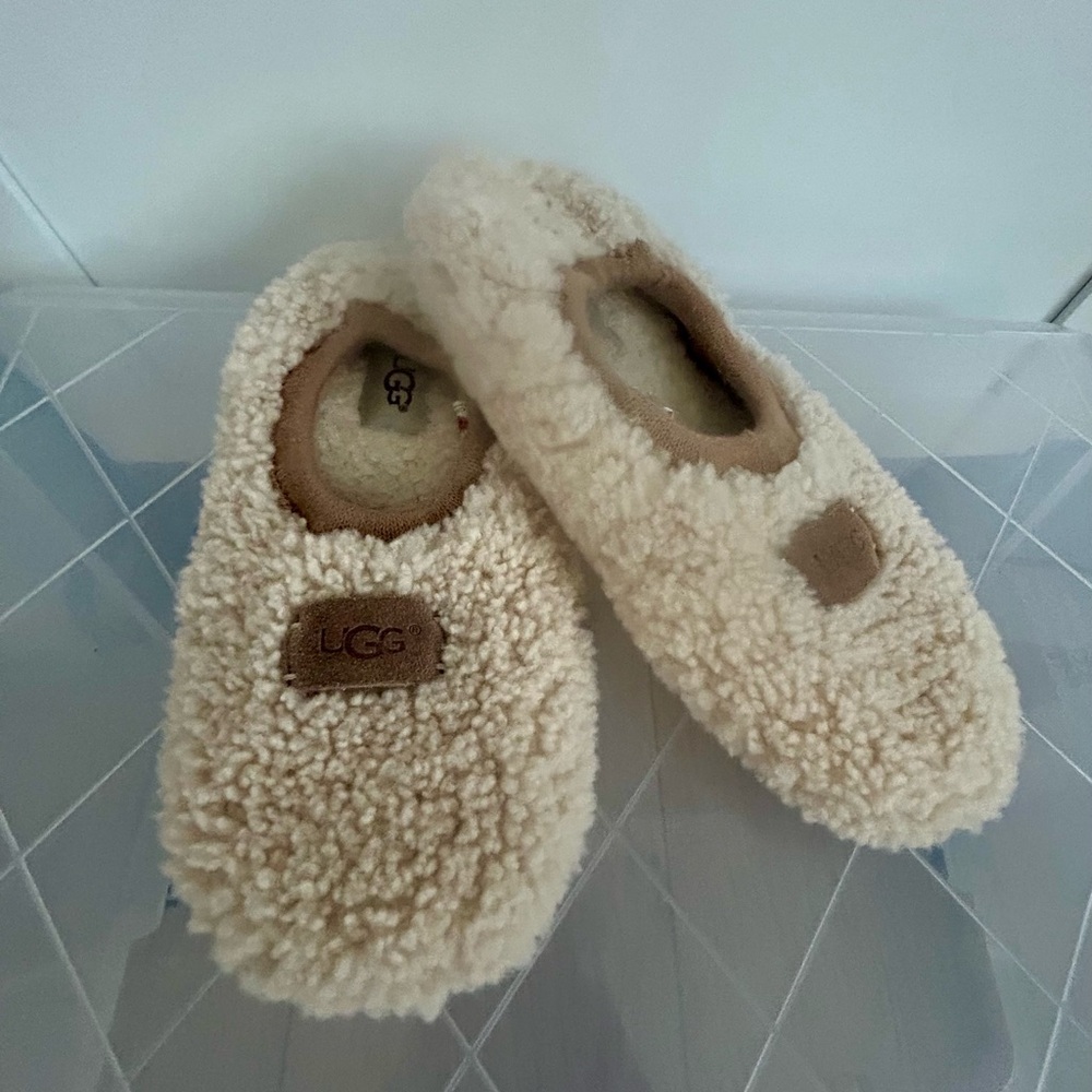 UGG Cream Fleece Slippers